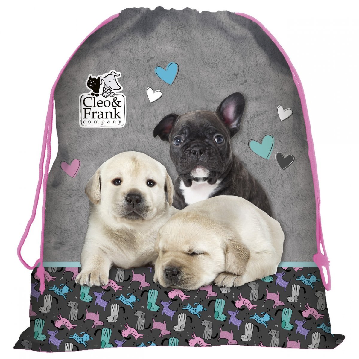 Sac sport Derform Cleo&Frank - Catelusi, gri