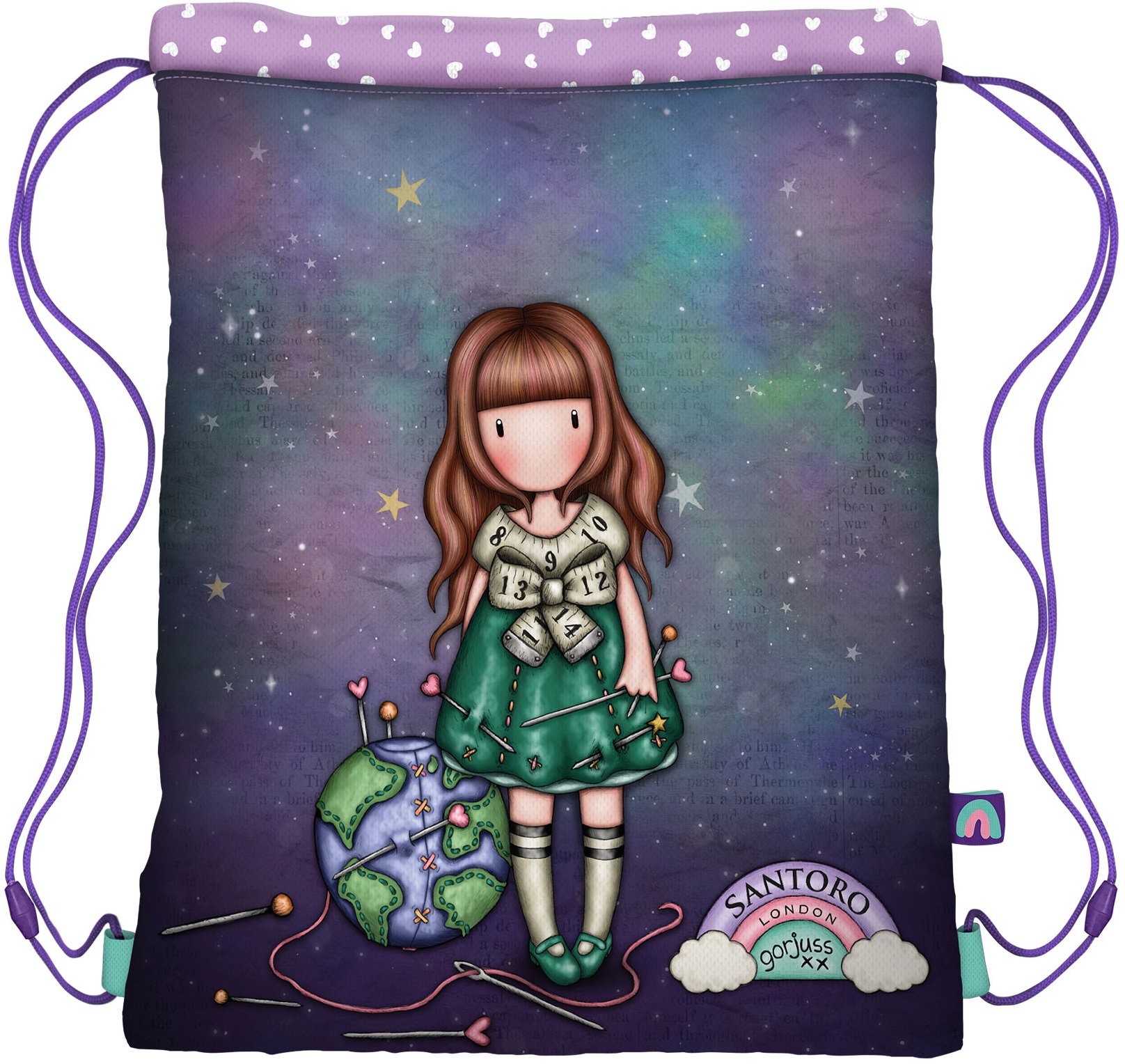 Rucsac cu cordon Santoro Gorjuss - Be Kind To Our Planet