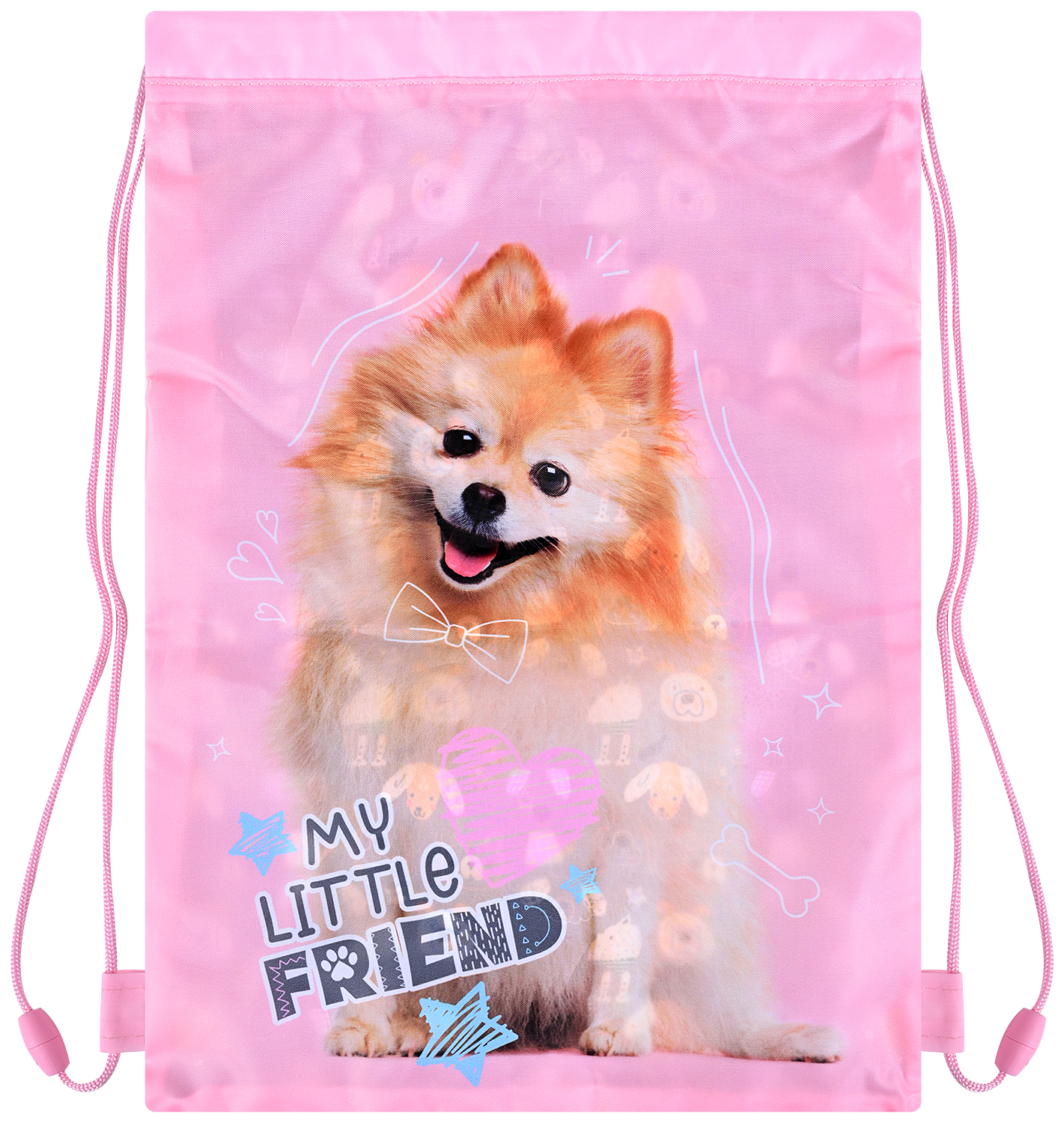 Geantă de sport St. Majewski My Little Friend - Sweet Pomeranian, cu siret