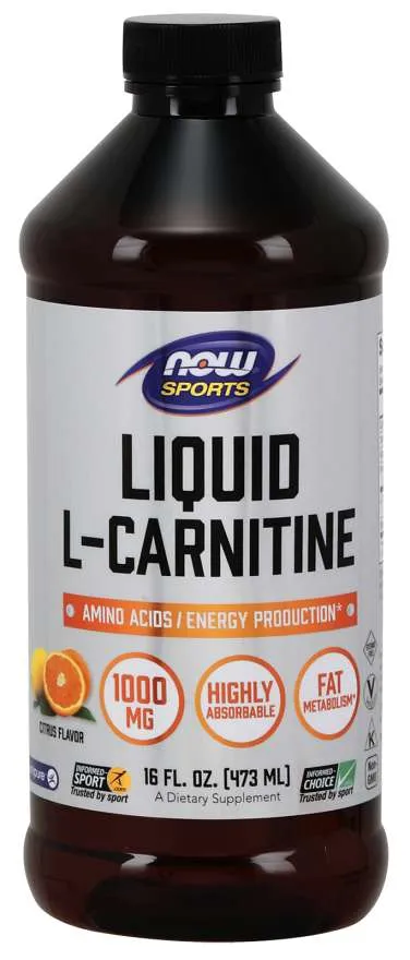 Sports L-Carnitine Liquid, Citrice, 473 ml, Now