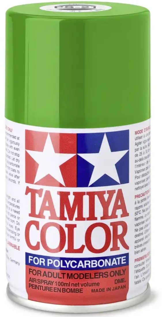 Vopsea spray  Tamiya pentru suprafete transparente din policarbonat  - PS-21 Park Green (100 ml) (TAM86021)