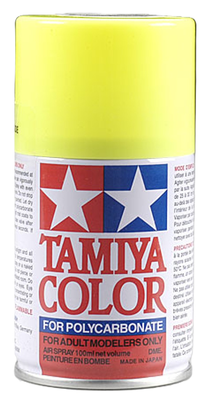 Vopsea spray  Tamiya pentru suprafete transparente din policarbonat  - PS-27 Fluorescent Yellow (100 ml) (TAM86027)