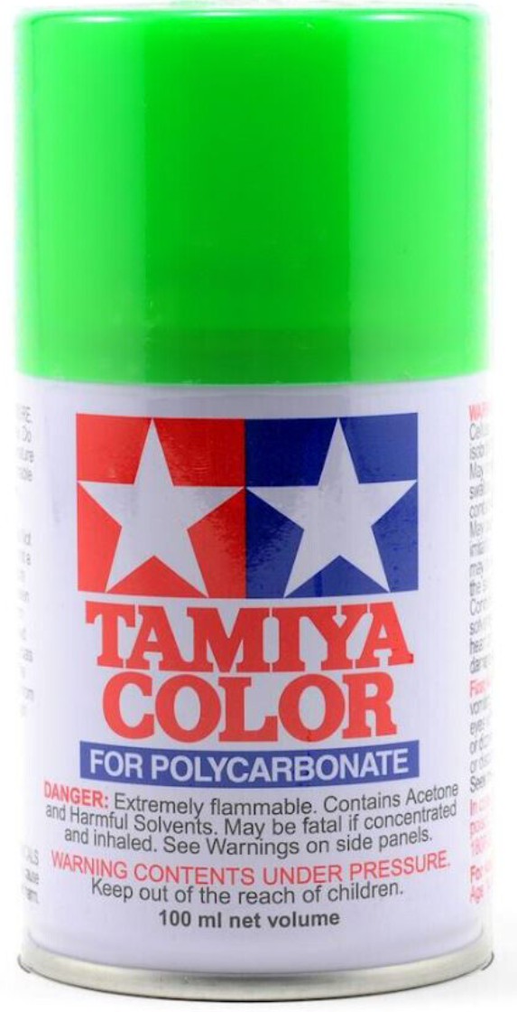 Vopsea spray  Tamiya pentru suprafete transparente din policarbonat  - PS-28 Fluorescent Green (100 ml) (TAM86028)