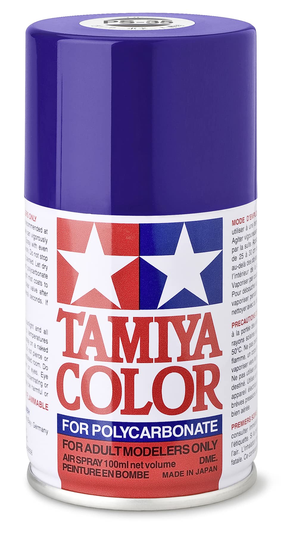 Vopsea spray  Tamiya pentru suprafete transparente din policarbonat  - PS-35 Blue Violet (100 ml) (TAM86035)