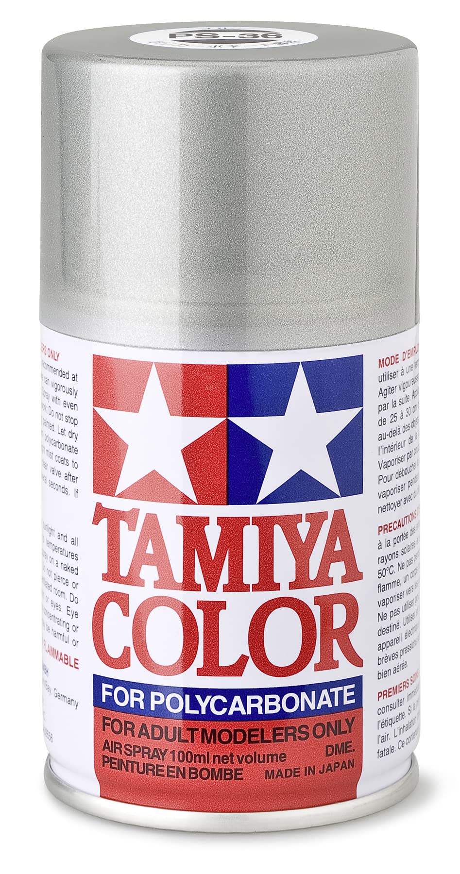 Vopsea spray  Tamiya pentru suprafete transparente din policarbonat  - PS-36 Translucent Silver, clear (100 ml) (TAM86036)