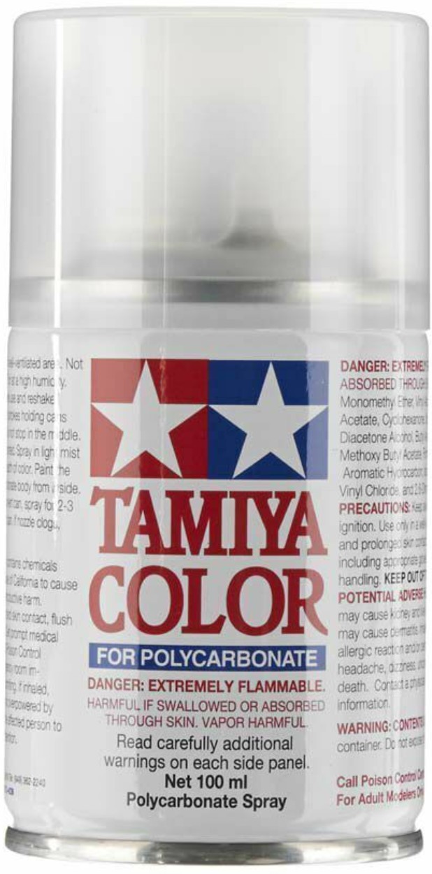 Vopsea spray  Tamiya pentru suprafete transparente din policarbonat  - PS-55 Flat Clear (100 ml) (TAM86055)