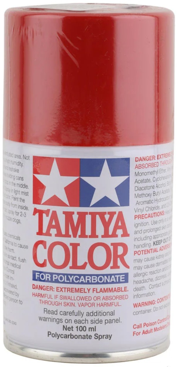 Vopsea spray  Tamiya pentru suprafete transparente din policarbonat  - PS-60 Bright Mica Red (100 ml) (TAM86060)