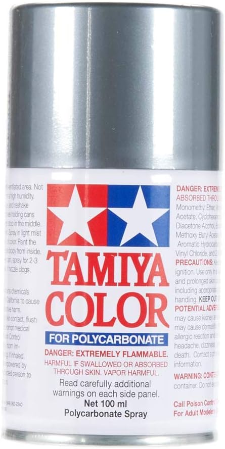 Vopsea spray  Tamiya pentru suprafete transparente din policarbonat  - PS-63 Bright Gun Metal  (100 ml) (TAM86063)