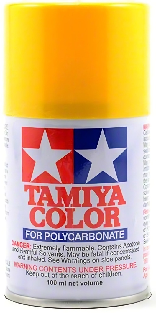Vopsea spray  Tamiya pentru suprafete transparente din policarbonat  - PS-6 Yellow (100 ml) (TAM86006)