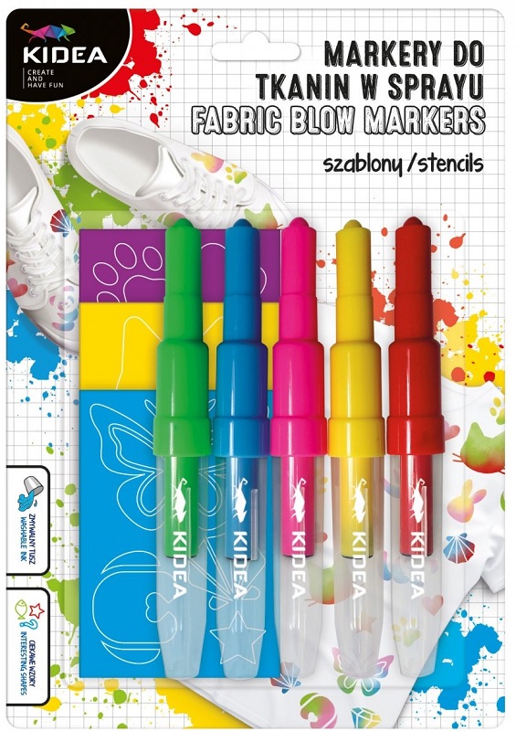 Markere spray pentru textile Kidea Animals - 5 bucăți
