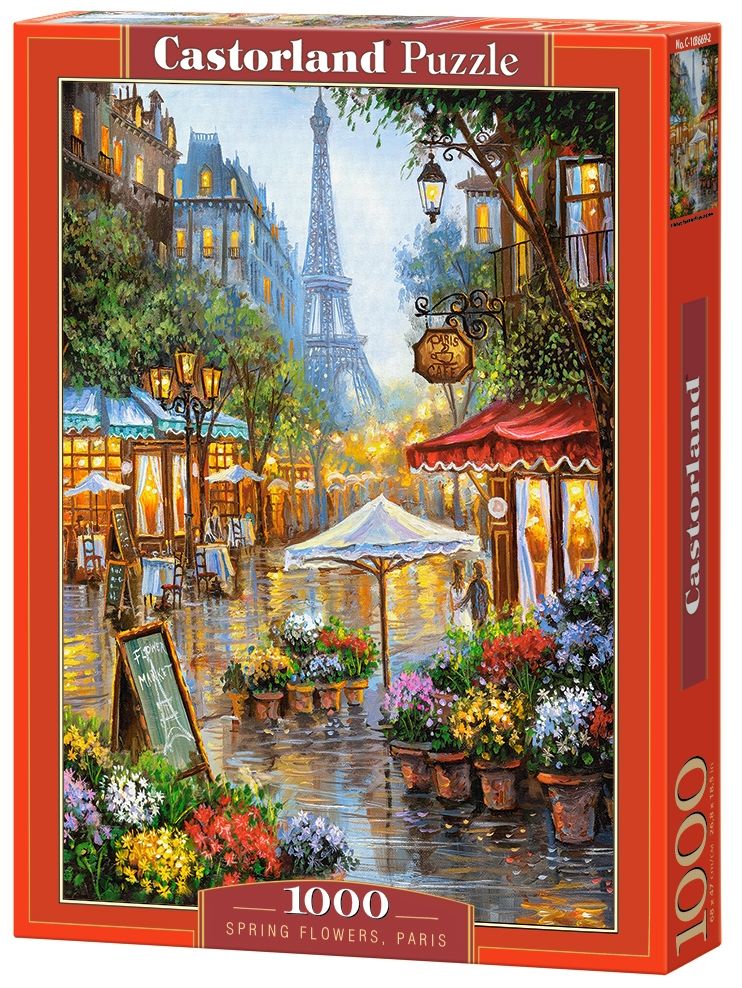 Puzzle Castorland din 1000 de piese - Flori de primavara in Paris