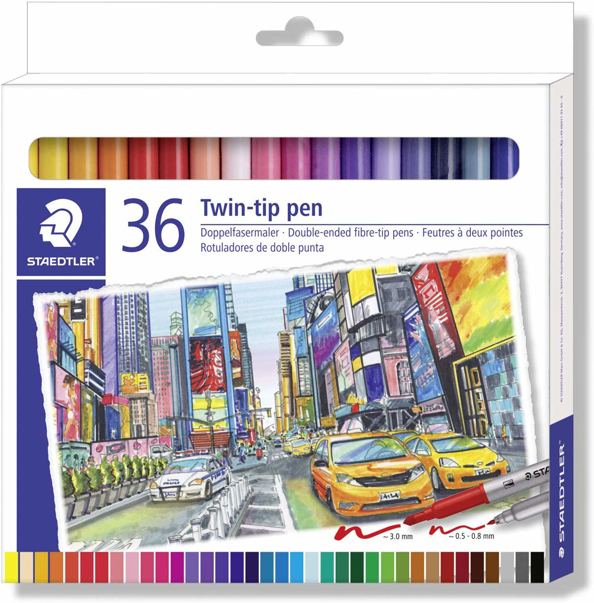 Carioci colorate Staedtler - 36 de culori, cu doua varfuri