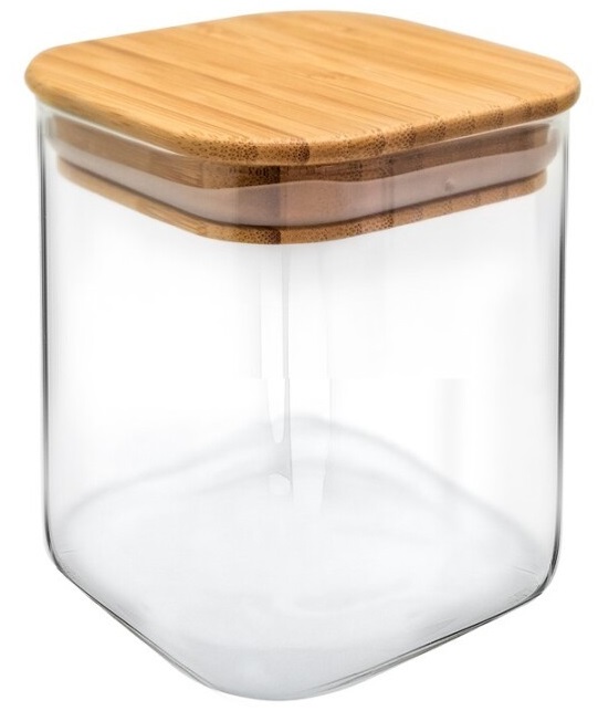 Borcan de sticlă Nerthus - 800 ml, cu un capac de bambus