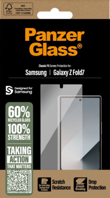Protector de sticlă  PanzerGlass - Classic, Galaxy Z Fold 7, transparent