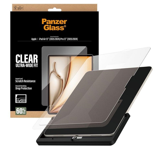 Protector de sticlă  PanzerGlass - Clear Ultra Wide Fit, Ipad 13, transparent