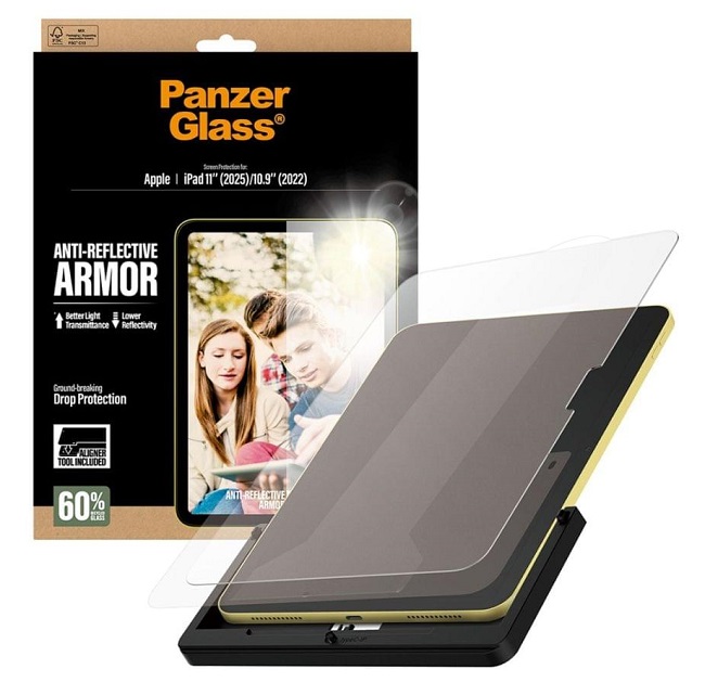 Protector de sticlă  PanzerGlass - Ultra Wide Fit Anti-Reflective, iPad 10/11, transparent