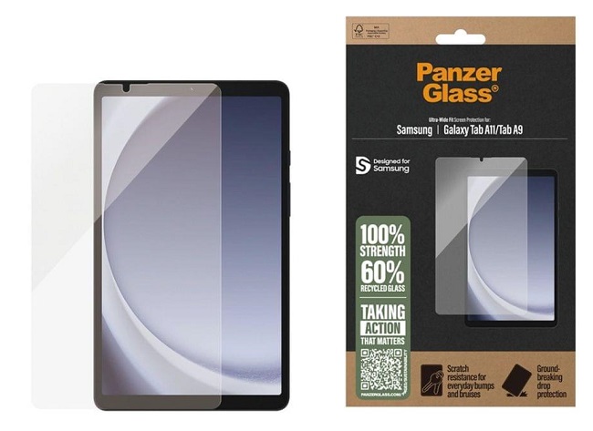 Protector de sticlă  PanzerGlass - Ultra Wide Fit, Galaxy Tab A11/A9, transparent