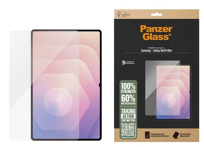 Protector de sticlă  PanzerGlass - Ultra Wide Fit, Galaxy Tab S11 Ultra, transparent