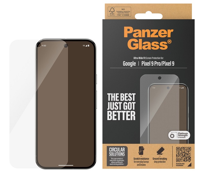 Folie sticla securizata PanzerGlass Ultra-Wide Fit compatibila cu Google Pixel 9 / 9 Pro, Transparent - imagine 2