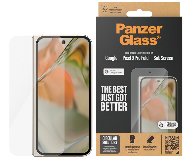 Protector de sticlă  PanzerGlass - Ultra Wide Fit, Google Pixel 9 Pro Fold, transparent