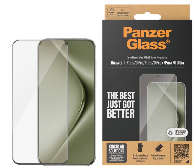 Protector de sticlă  PanzerGlass - Ultra Wide Fit, Huawei Pura, transparent