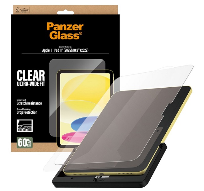 Protector de sticlă  PanzerGlass - Ultra Wide Fit, iPad 10/11, transparent
