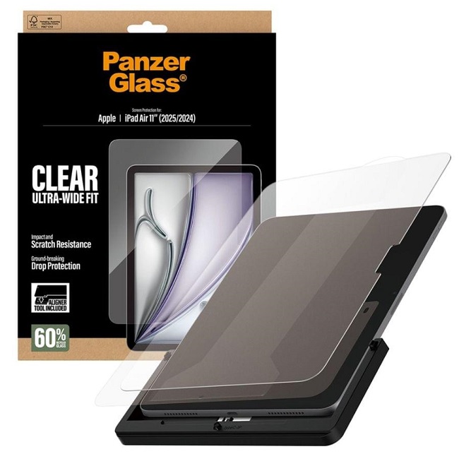 Protector de sticlă  PanzerGlass - Ultra Wide Fit, iPad Air 11, transparent