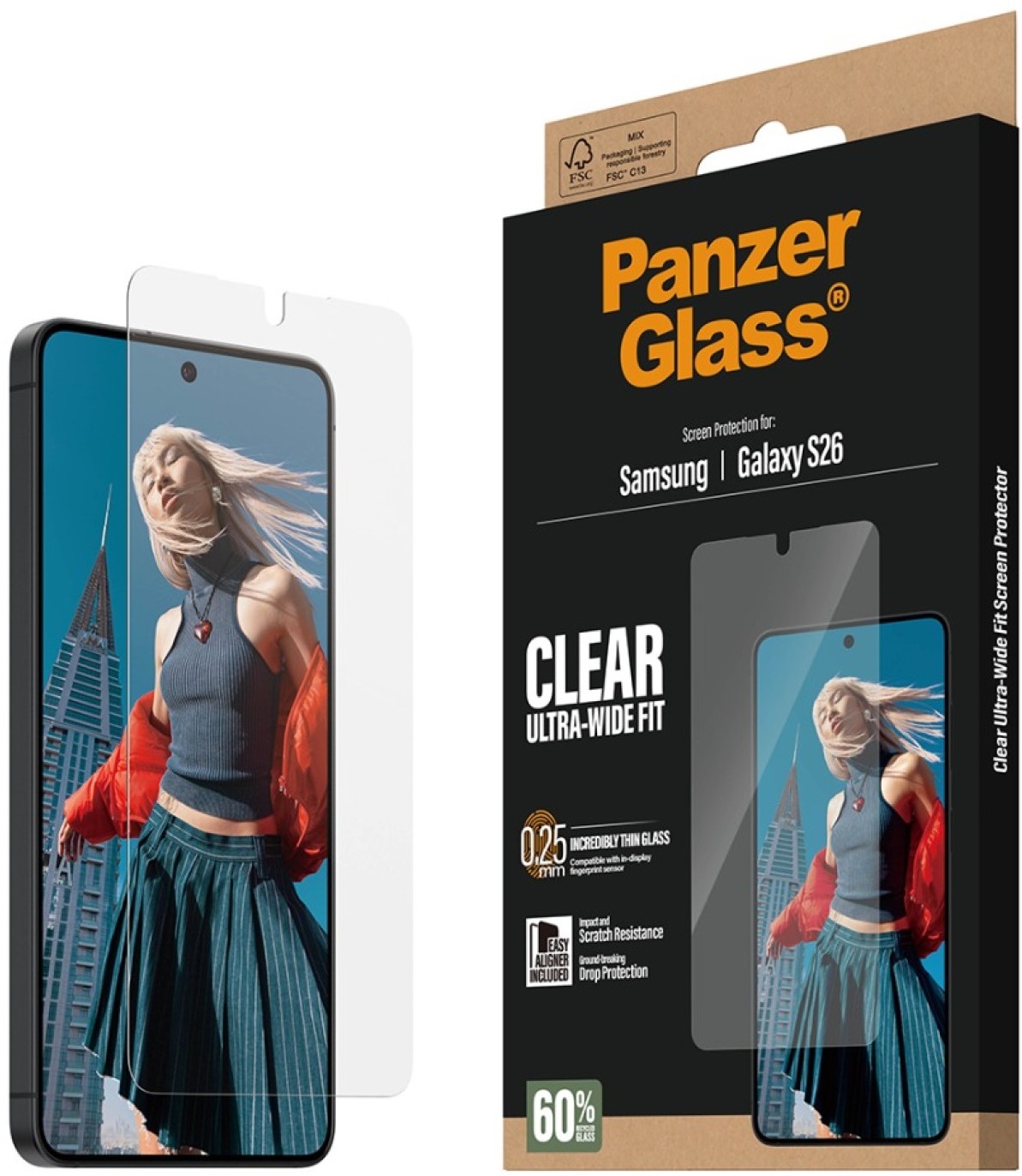 Protector de sticlă  PanzerGlass – UWF w. EasyAligner, Galaxy S26