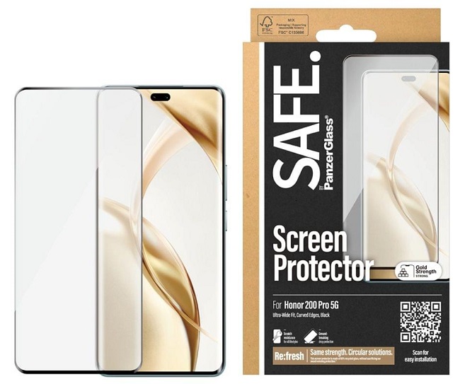 Protector de sticlă  SAFE - Ultra Wide Fit, Honor 200 Pro, transparent