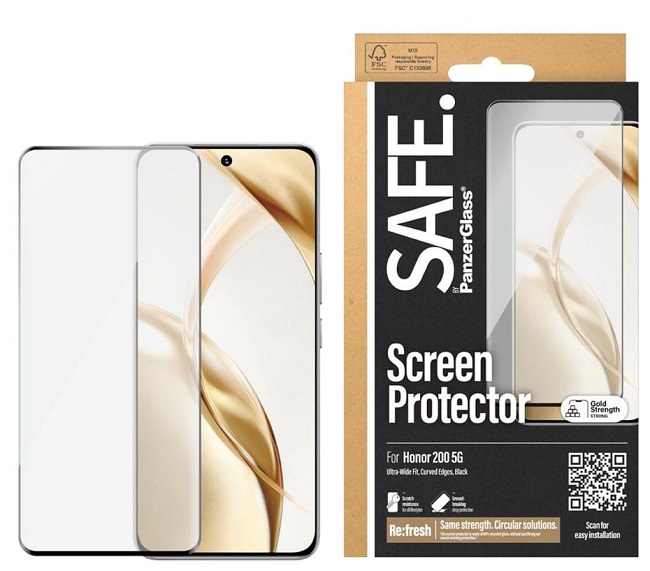 Protector de sticlă  SAFE - Ultra Wide Fit, Honor 200, transparent