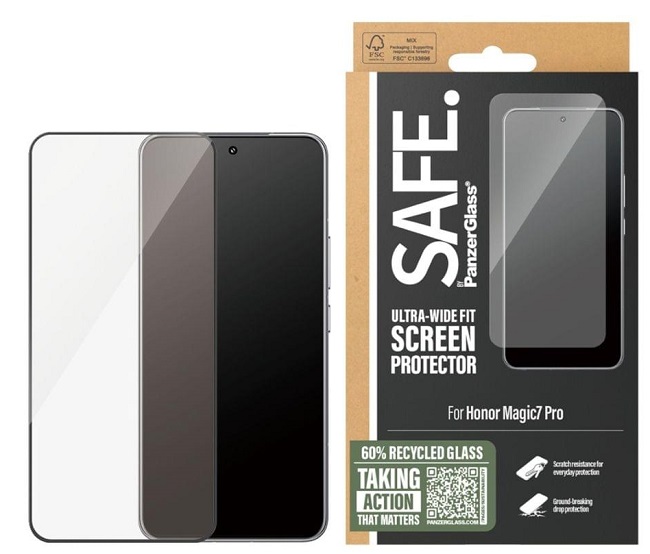 Protector de sticlă SAFE - Ultra Wide Fit, Honor Magic7 Pro, transparent