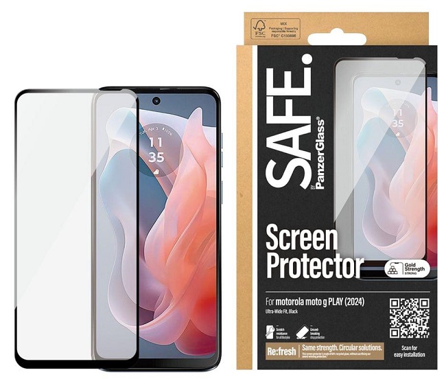 Protector de sticlă  SAFE - Ultra Wide Fit, Moto G Play, transparent