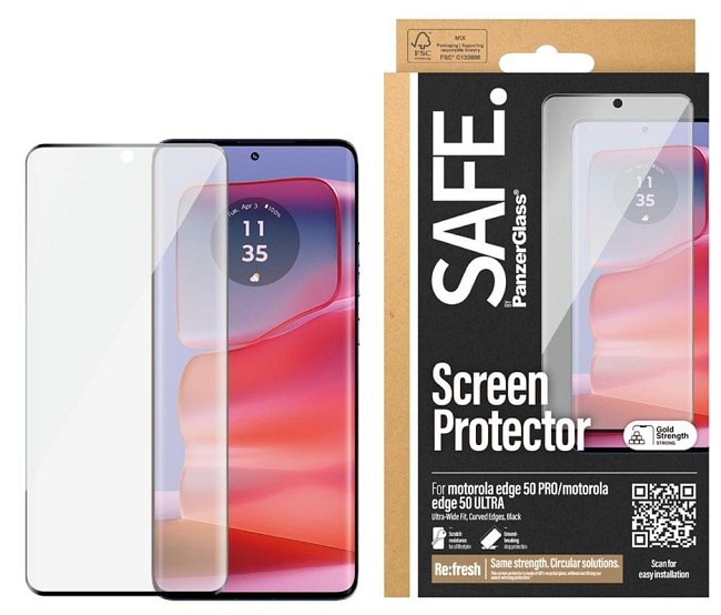 Protector de sticlă  SAFE - Ultra Wide Fit, Motorola Moto Edge 50, transparent