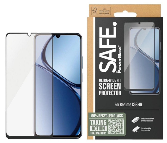 Protector de sticlă  SAFE - Ultra Wide Fit, Realme C63, transparent