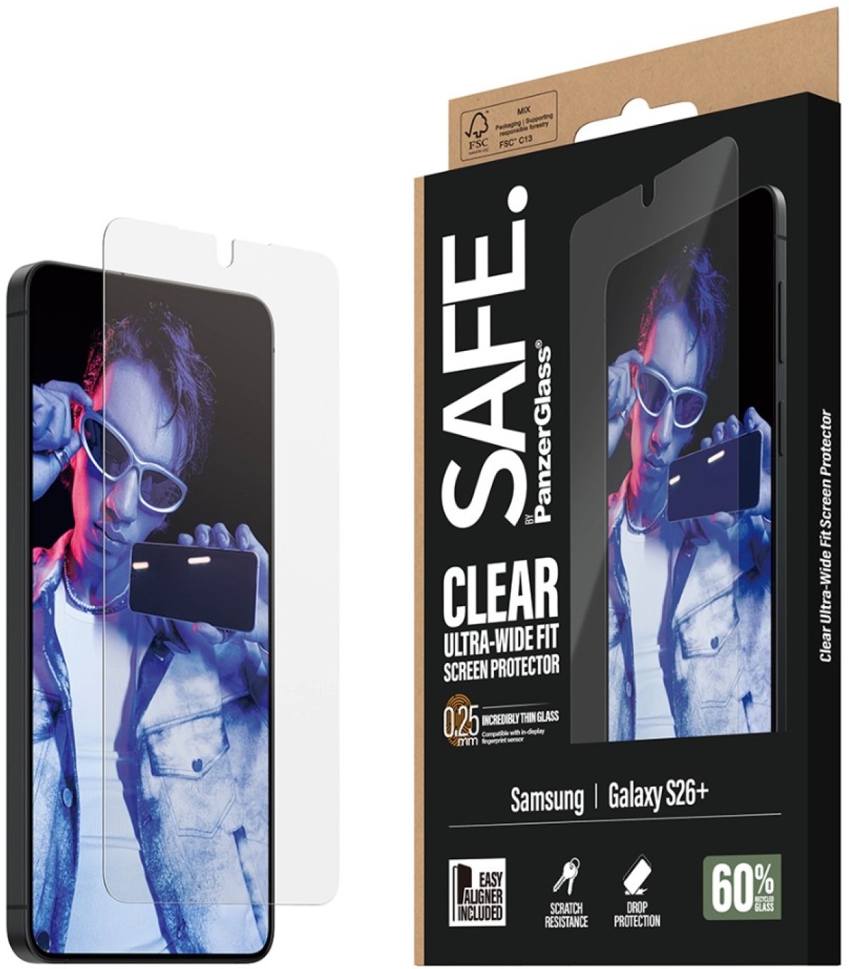 Protector de sticlă  SAFE – UWF w. EasyAligner, Galaxy S26 Plus