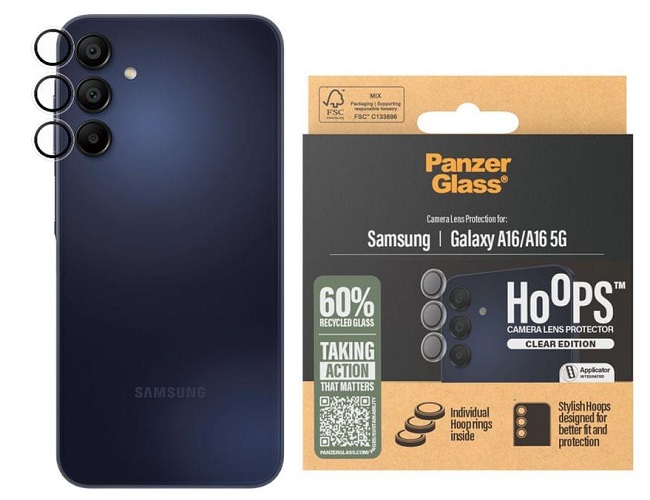 Protector de sticlă pentru cameră PanzerGlass - Hoops, Galaxy A16, transparent