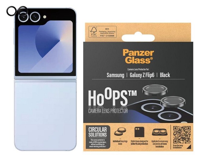Protector de sticlă pentru cameră PanzerGlass - Hoops, Samsung Z Flip 6, transparent