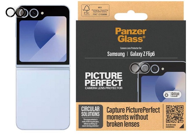 Protector de sticlă pentru cameră PanzerGlass - PicturePerfect Plate, Samsung Z Flip 6, transparent
