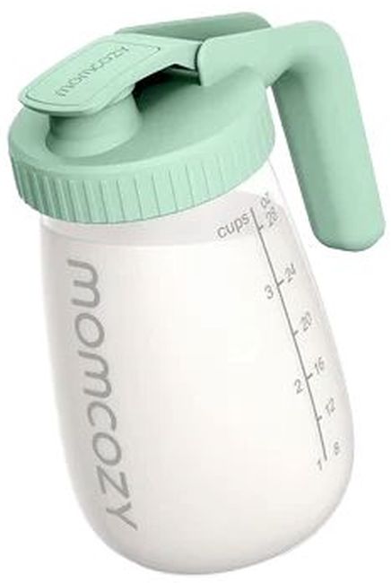 Cană de sticlă Momcozy pentru depozitarea laptelui matern - 800 ml, verde