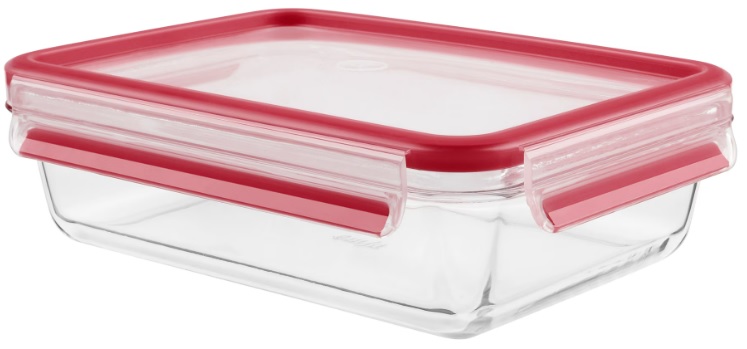 Cutie de sticlă pentru alimente Tefal - Clip & Close, 700 ml, roșu