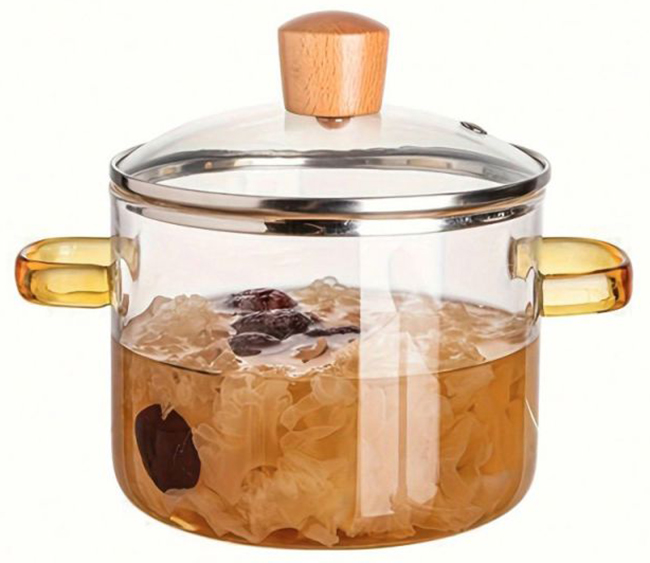 Oală de sticlă Morello - 1.6 l, mânere chihlimbar