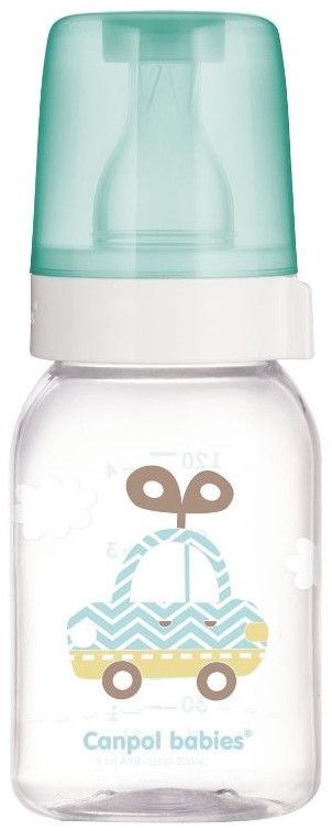 Biberon din sticlă Canpol - 120 ml, 3 luni+, verde, sortiment