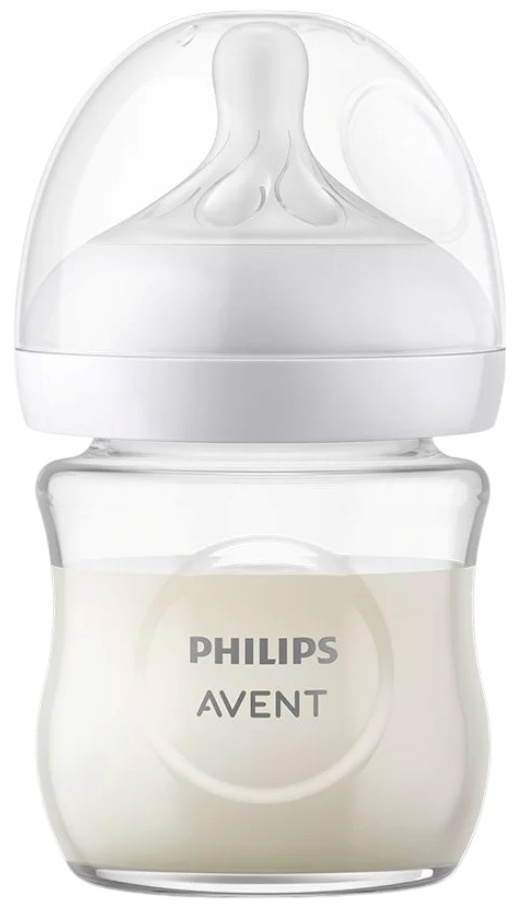 Biberon de sticlă Philips Avent - Natural Response 3.0,flow 2/lent, 0 m+, 120 ml