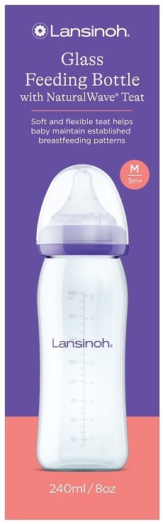 Biberon sticla cu tetina din silicon flux lent, 240 ml, Lansinoh - imagine 2