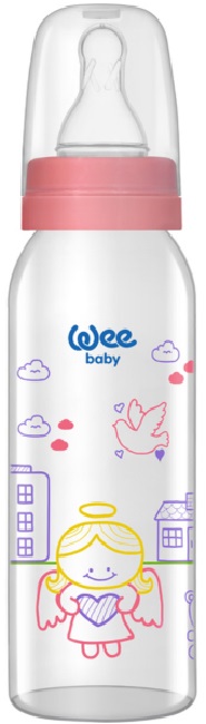 Biberon din sticlă Wee Baby Classic, 250 ml, roz