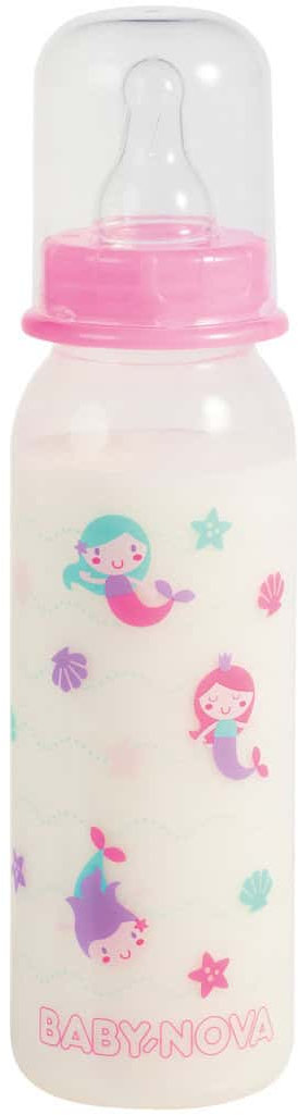 Sticlă standard din plastic Baby Nova - 250 ml, sirene