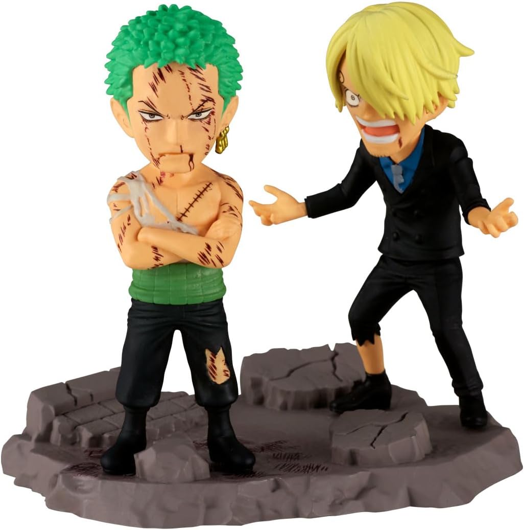 Statuetă Banpresto Animation: One Piece - Roronoa Zoro & Sanji (WCF Log Stories), 8 cm