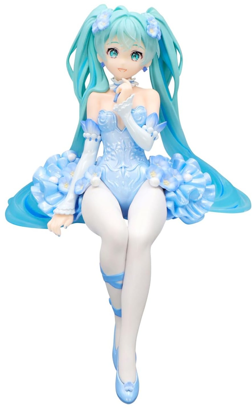 Statuetă FuRyu Animation: Hatsune Miku - Hatsune Miku (Noodle Stopper) (Flower Fairy Nemophila Pail Blue Color Ver.), 15 cm
