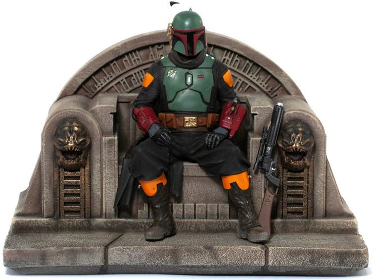 Statuetă Iron Studios Television: The Mandalorian - Boba Fett on Throne, 18 cm
