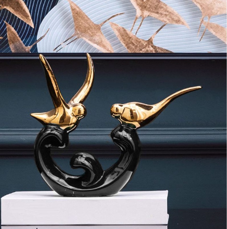 Statuetă Morello - Bird Black &amp; Gold, 19 х 22.5 х 11 cm